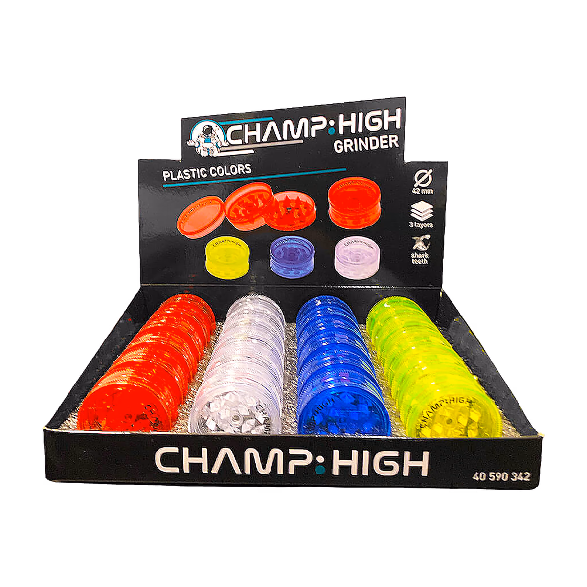 Barvy drtičky Champ High Mini 42 mm v prodejním displeji – cena je za 1 kus