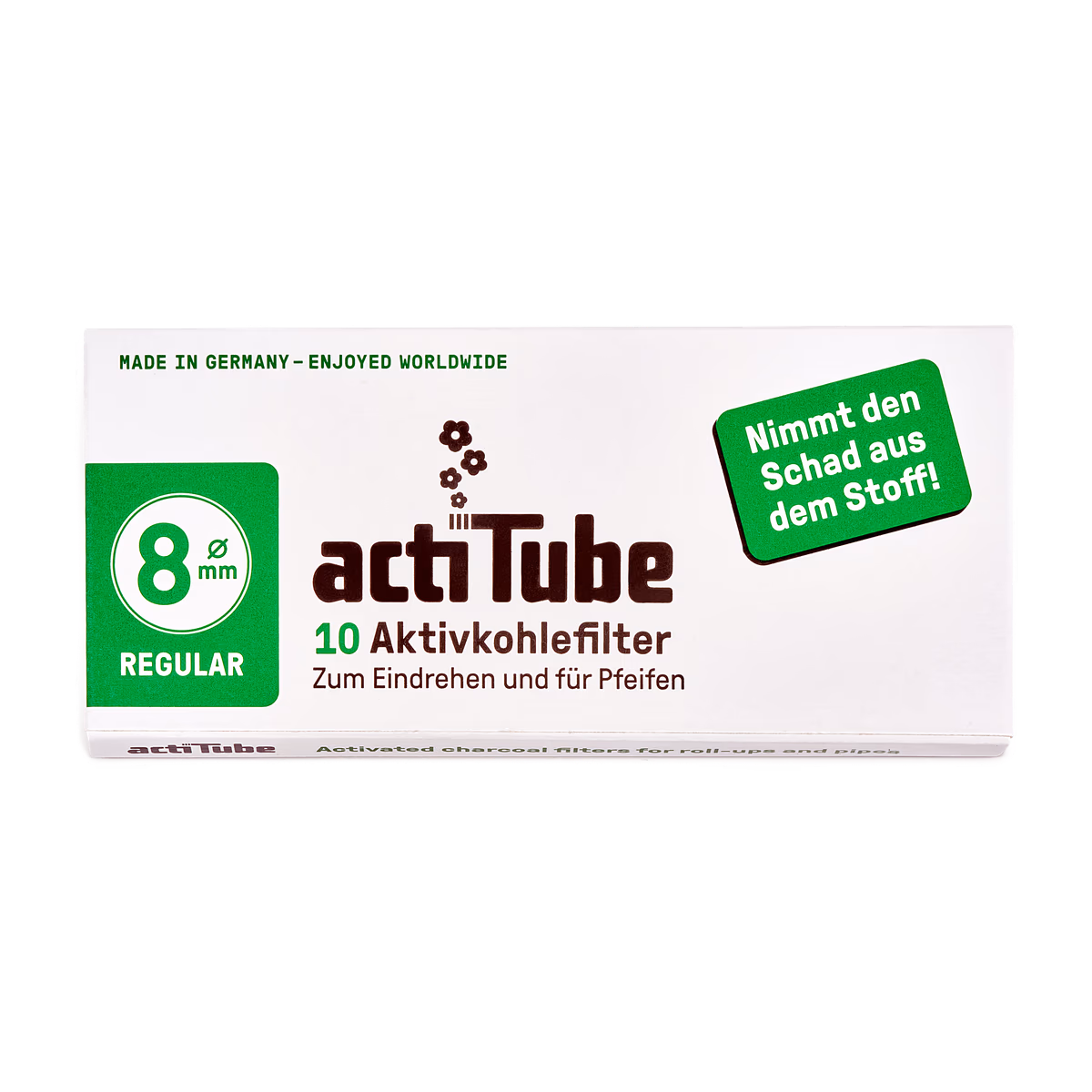 ActiTube Regular 8 mm – balíček 10 filtrů s aktivním uhlím