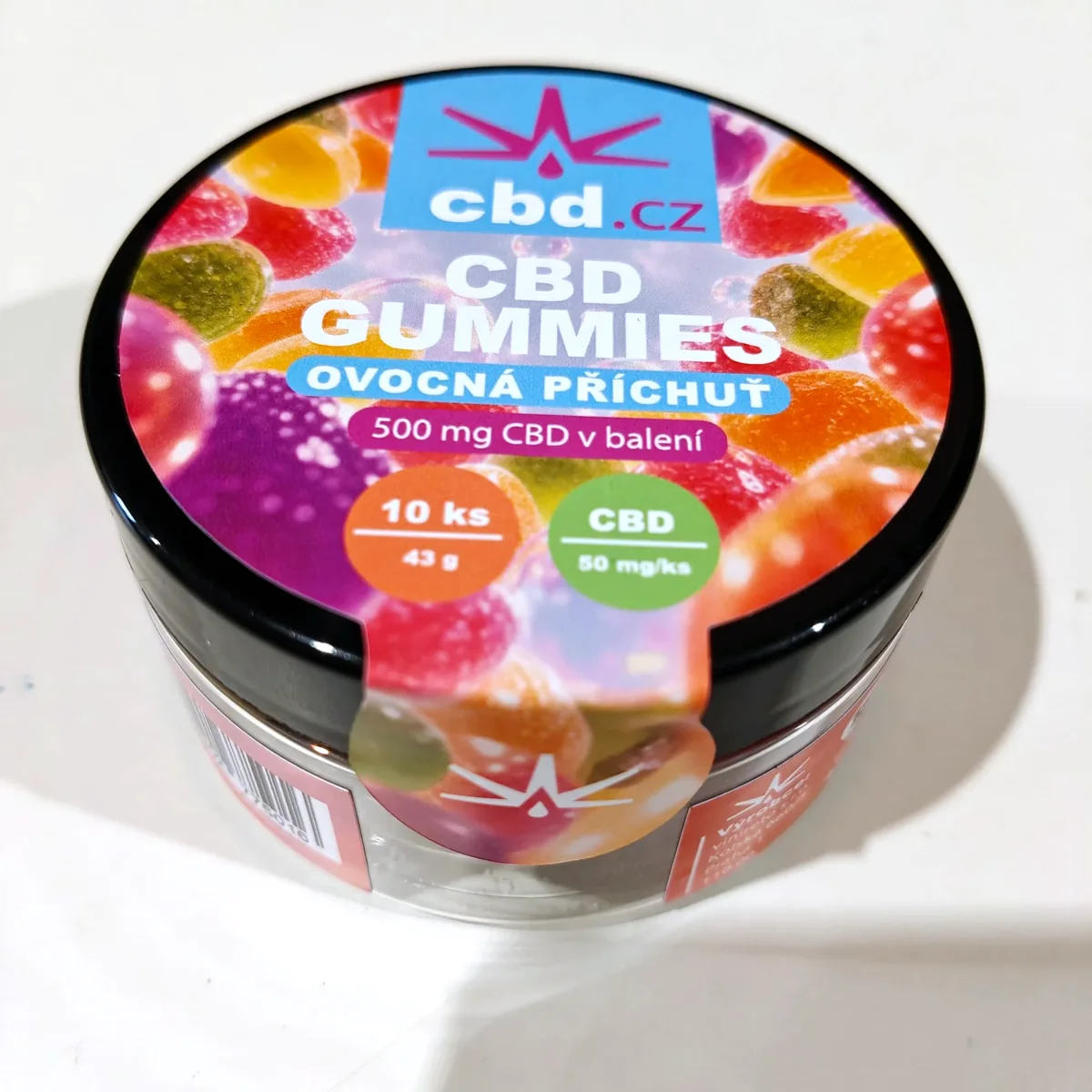 CBD gummies ovocná příchuť 500 mg – dóza 10 ks