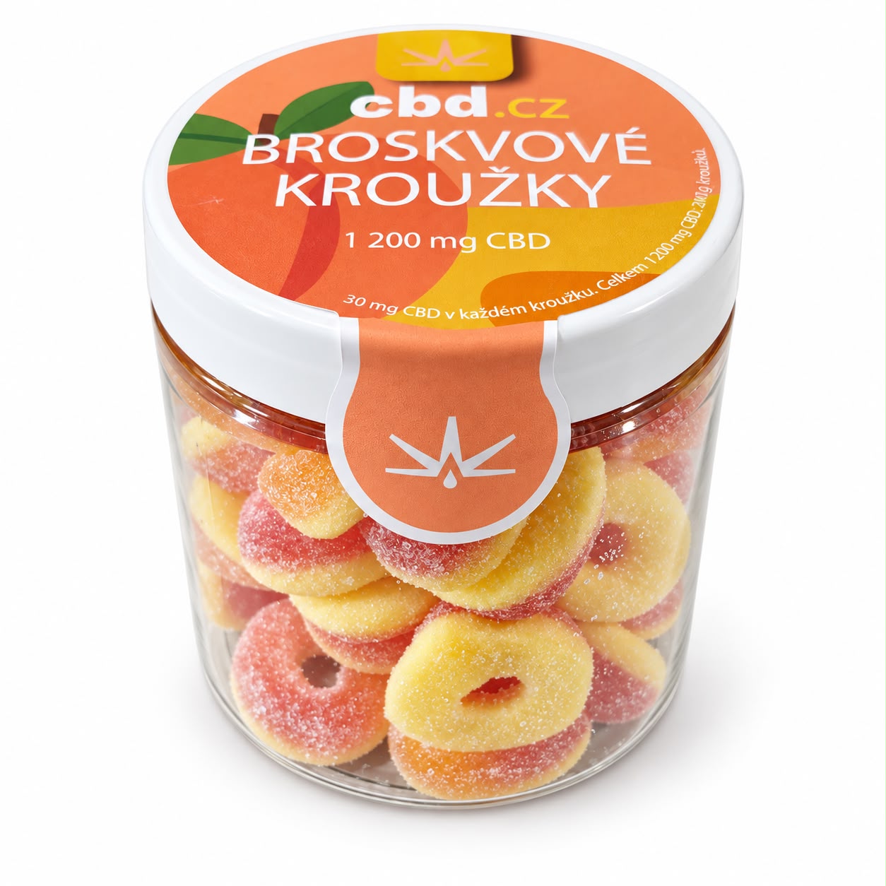 Broskvové kroužky s CBD – balení 200 g