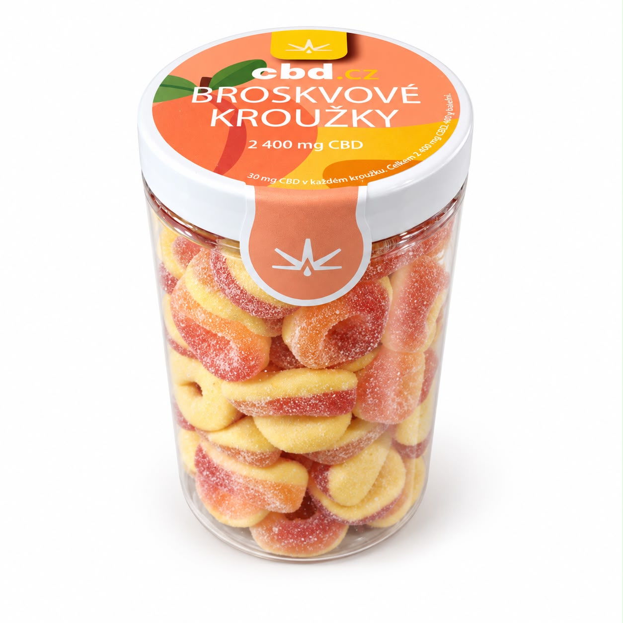 Broskvové kroužky s CBD – balení 400 g