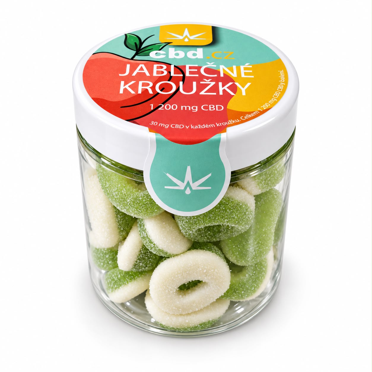 Jablečné kroužky s CBD – balení 200 g