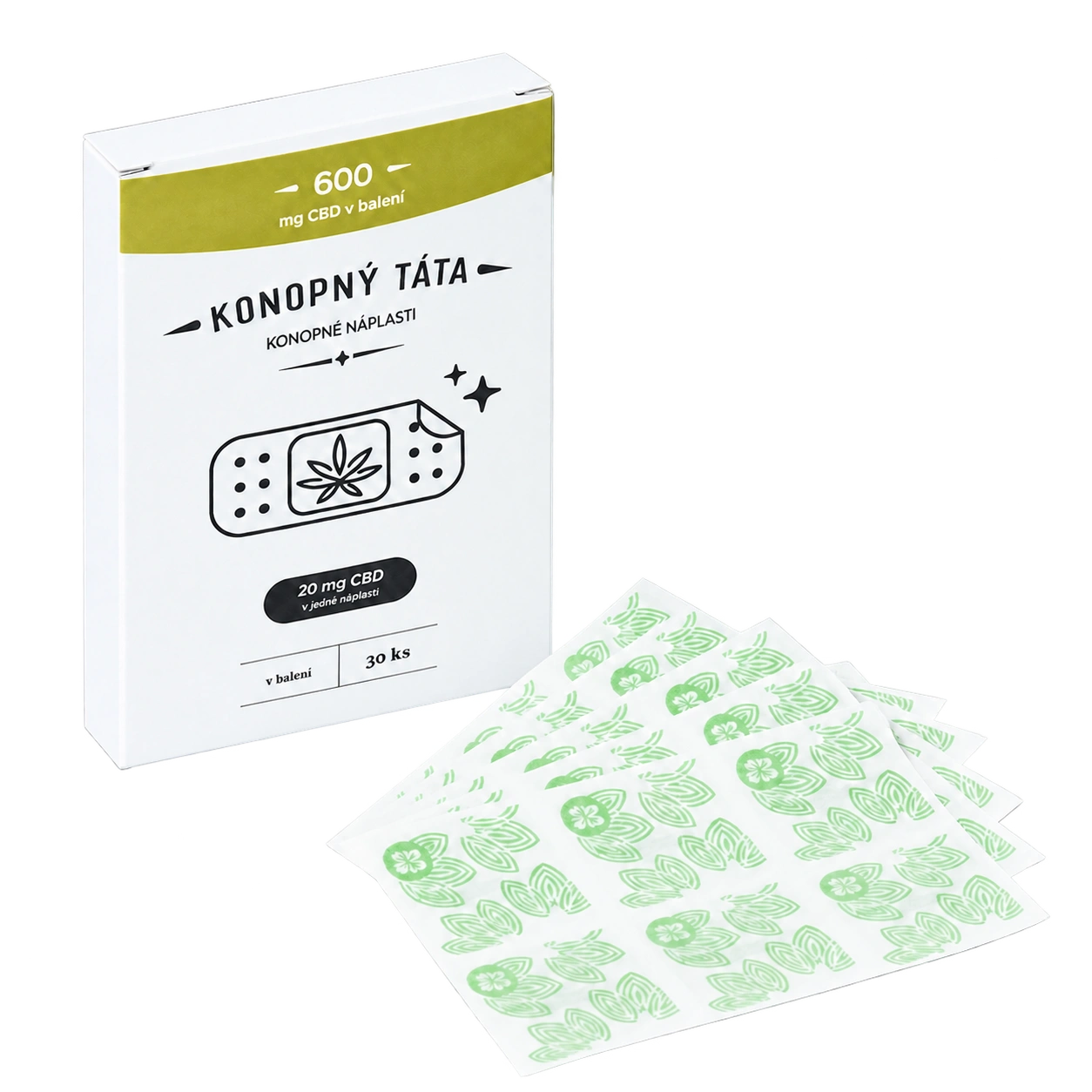 Konopný táta – CBD náplasti 600 mg, 30 ks – produktové balení