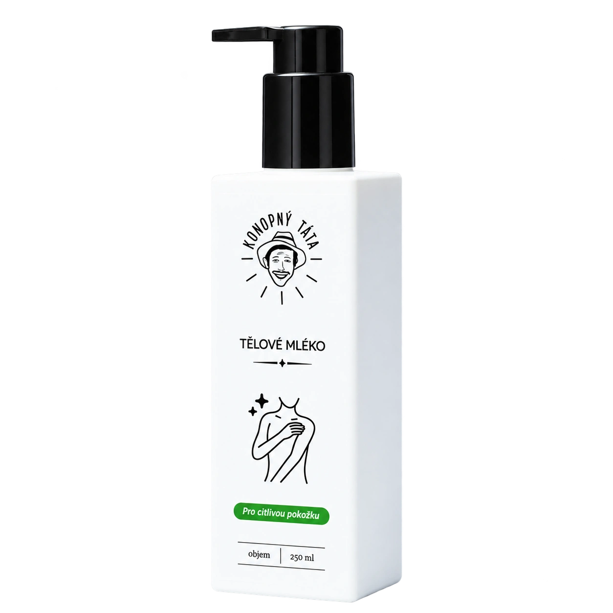 Konopný táta – Tělové mléko 250 ml – produktové balení