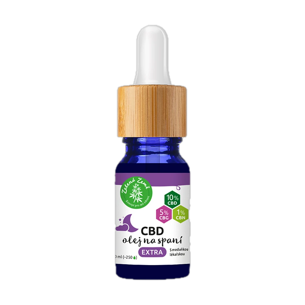Zelená Země – CBD kapky EXTRA s CBG a CBN, 10 ml – lahvička s kapátkem