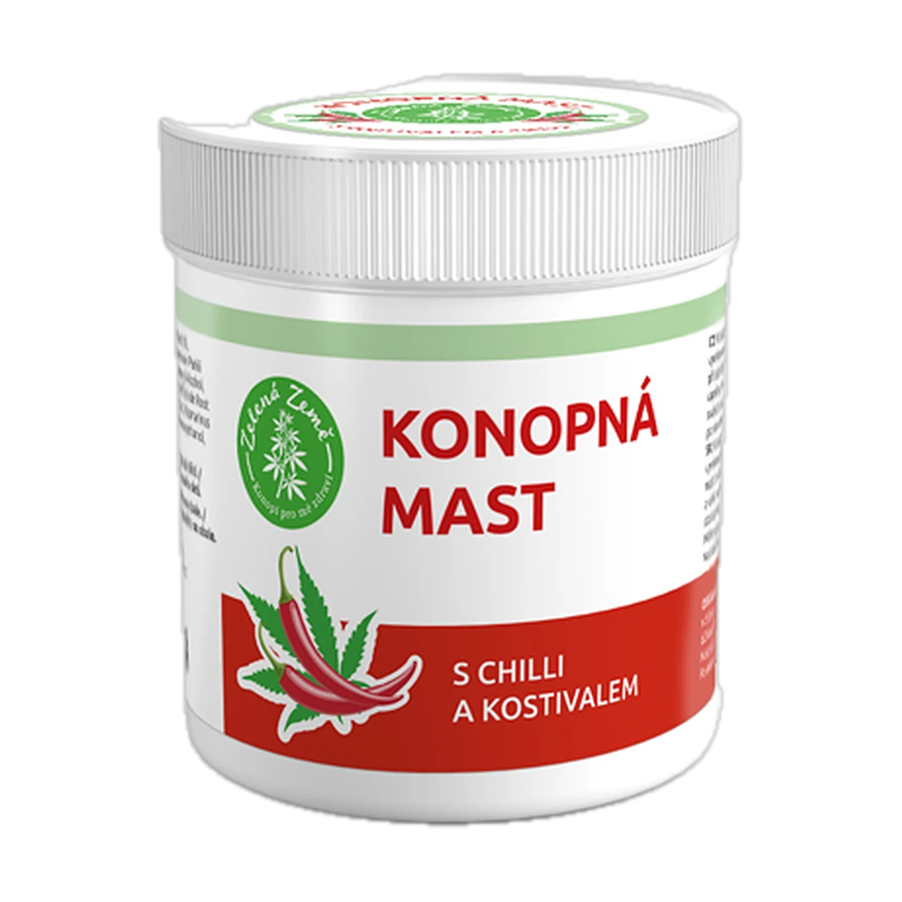 Zelená Země – Konopná mast s kostivalem a chilli 100 ml – kelímek