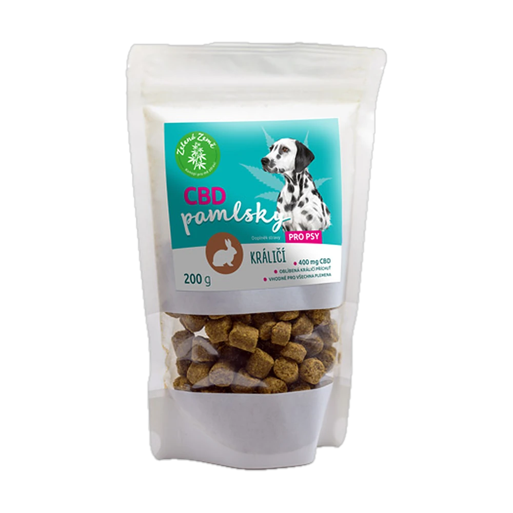 Zelená Země – CBD pamlsky pro psy, králík 200 g – sáček