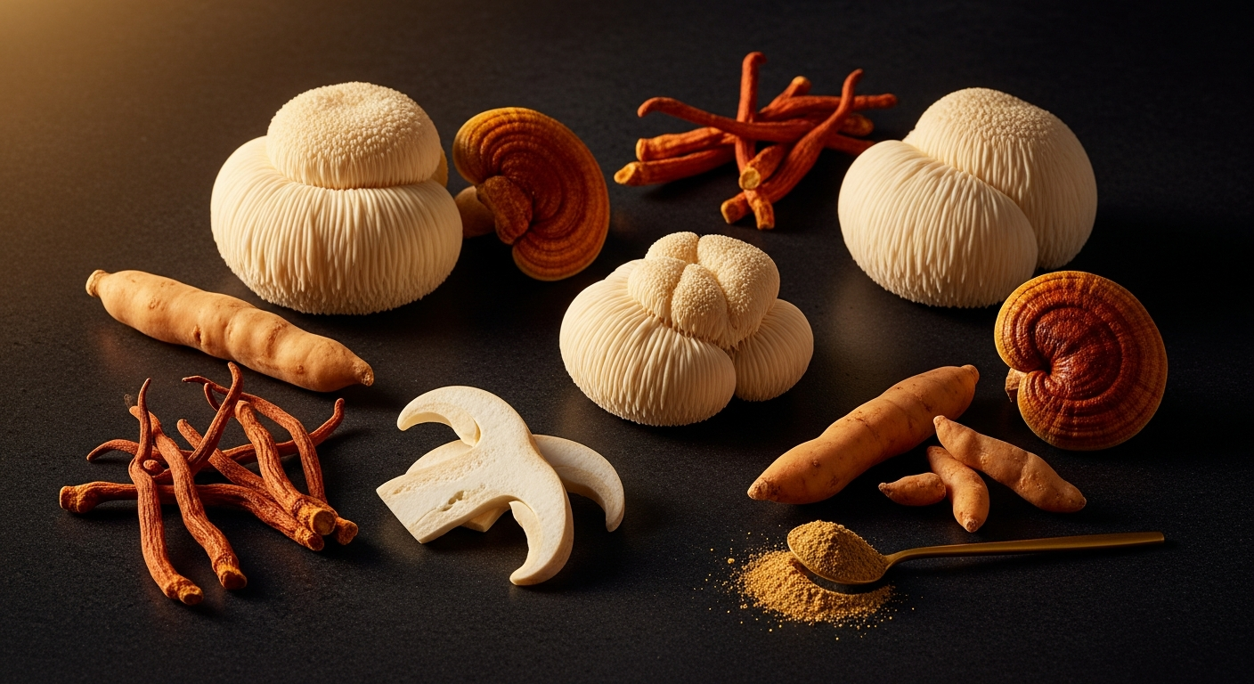 Adaptogeny: Ashwagandha, Cordyceps, Lion's Mane — kompletní průvodce